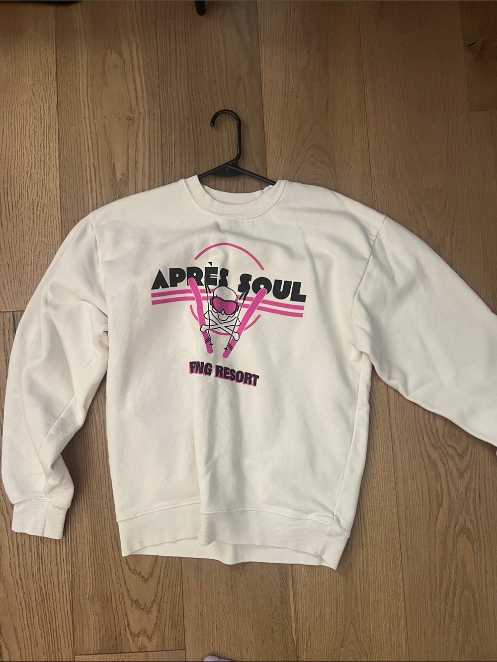 soulcycle White Sweatshirt with Pink and Black Graphic